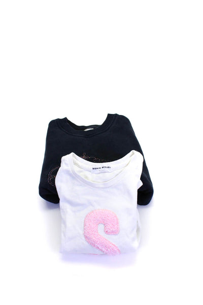 Sonia Rykiel Bonpoint Girls Cotton Pullover Top Sweatshirt White Size 4 6 Lot 2