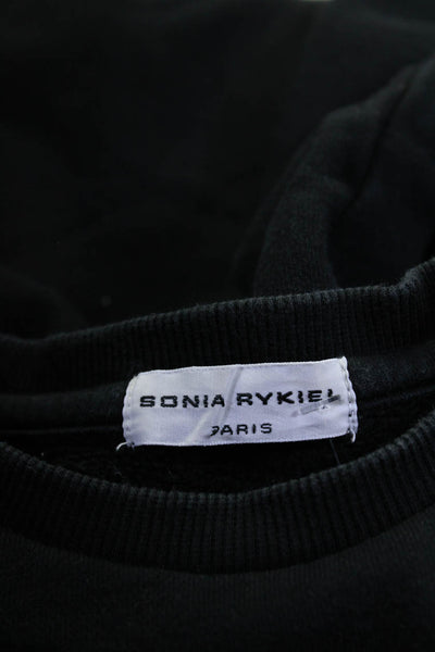 Sonia Rykiel Girls Cotton Graphic Print Round Neck Sweatshirt Black Size 12