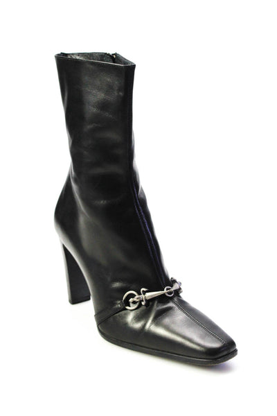 Paciotti Womens Leather Silver Tone Detail Ankle Boots Black Size 38 8