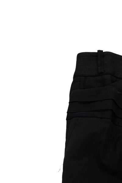 Zara Womens Black Cotton Mid-Rise Pleated Straight Leg Dress Pants Size 4 Lot 2