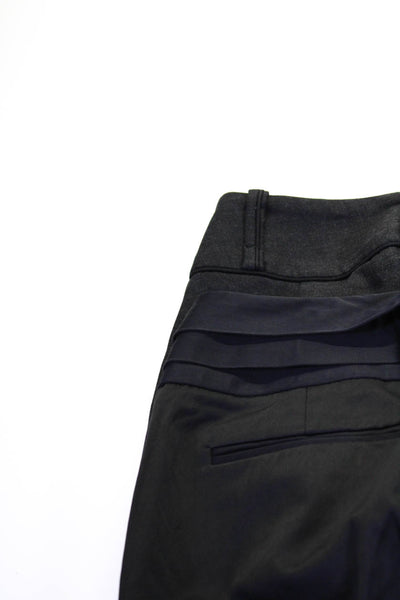Zara Womens Black Cotton Mid-Rise Pleated Straight Leg Dress Pants Size 4 Lot 2