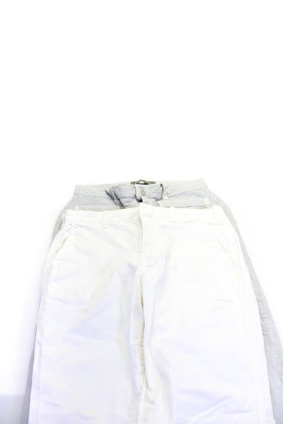 Anthropologie Point Sur Womens Straight Wide Leg Pants White Gray 28 29T Lot 2