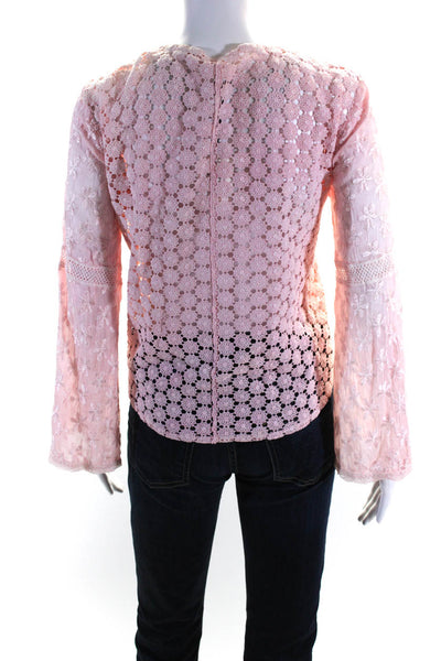 Sunday Saint Tropez Womens Cotton Blend Open Front Cardigan Sweater Pink Size M