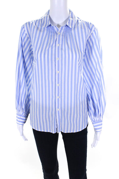 Alex Mill Women's Collared Long Sleeves Button Down Blue Stripe Blouse Size XS