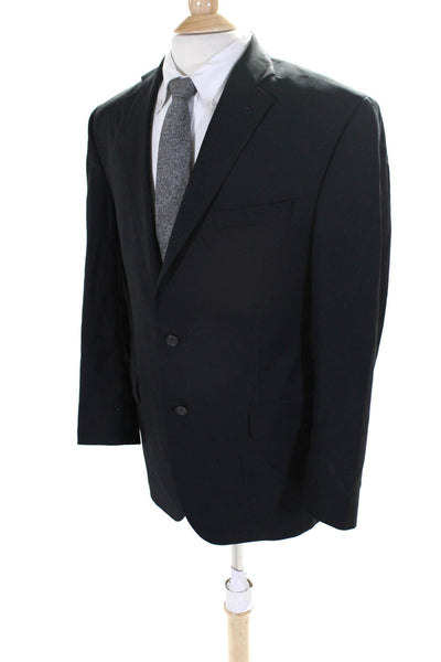 Jack Victor Men's Collared Long Sleeves Two Button Lined Jacket Black Size 42