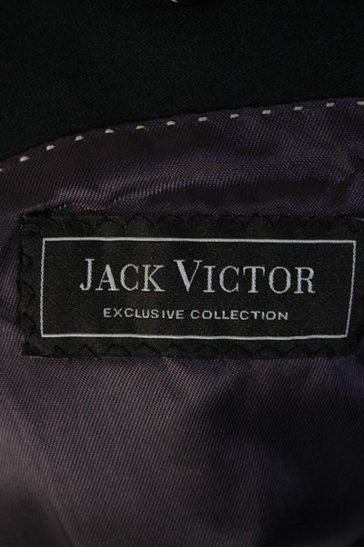 Jack Victor Men's Collared Long Sleeves Two Button Lined Jacket Black Size 42