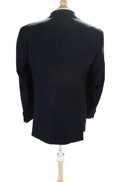 Jack Victor Men's Long Sleeves Collared Lined Two Button Jacket Black Size 40