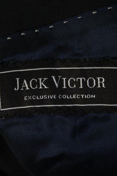 Jack Victor Men's Long Sleeves Collared Lined Two Button Jacket Black Size 40