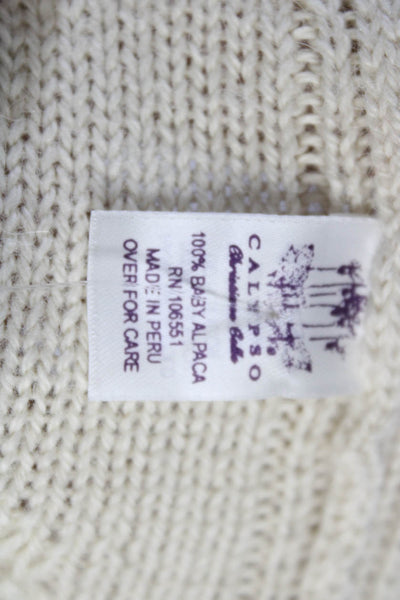 Calypso Saint Barth Womens Alpaca Cable Knit Skirt White Size Extra Small