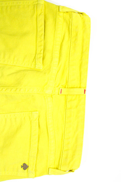 Kate Spade Womens Cotton Buttoned Skinny Leg Casual Pants Yellow Size EUR24