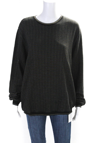 Ermenegildo Zegna Mens Crew Neck Sweater Black Cotton Size Extra Large