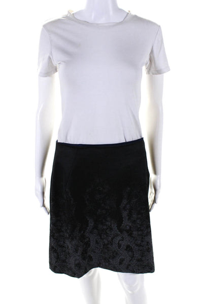 Elie Tahari Womens Black Printed Knee Length Lined Pencil Skirt Size 6