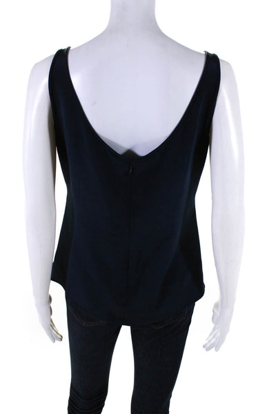 Bill Blass Womens Navy Blue Scoop Neck Zip Back Camisole Top Size S