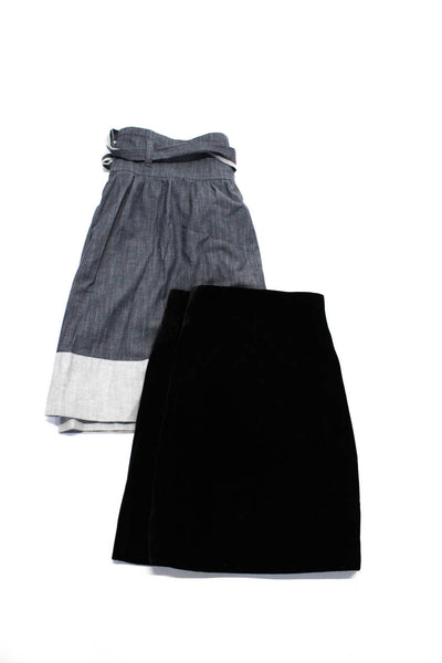 Zara Theory Womens Belted A Line Mini Velvet Pencil Skirt Size XXL 12 Lot 2