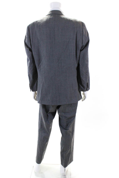 Lauren Ralph Lauren Mens Wool Notch Collar Two Button Suit Jacket Gray Size 46R