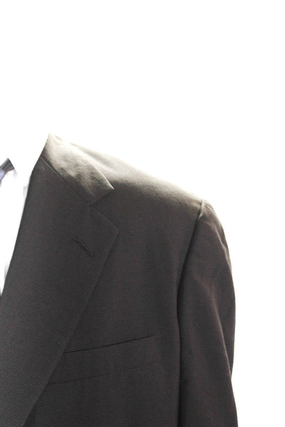 Southwick Mens V-Neck Notch Collar Two Button Suit Brown Size 44R
