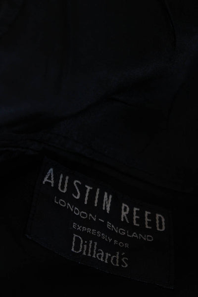 Austin Reed Mens Pinstripe Notch Collar Two Button Suit Jacket Black Size 41R