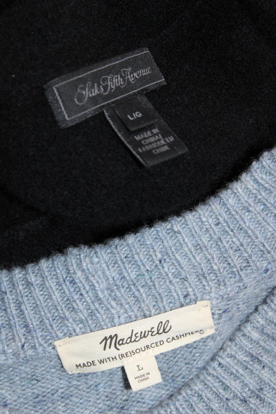 Madewell Saks Fifth Avenue Womens Long Sleeve Sweaters Blue Black Size L Lot 2