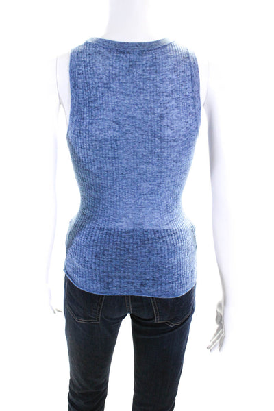 Cotton By Autumn Cashmere Women's Scoop Neck Two Piece Sweater Set Blue Size S