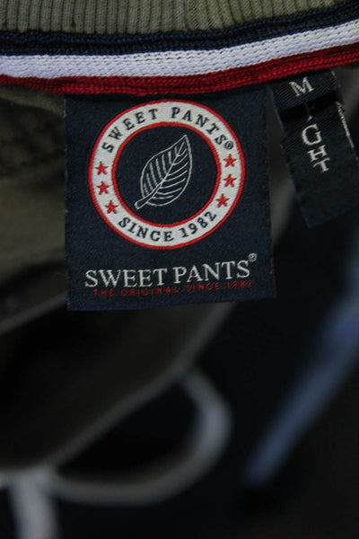 Sweet Pants Mens Drawstring Waist Cargo Pants Green Cotton Size Medium