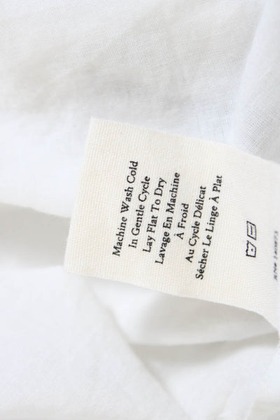Love Shack Fancy Womens Cotton V-Neck Textured Rib Zip Maxi Dress White Size 00