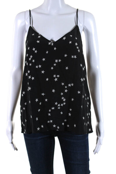 Equipment Femme Womens Black Silk Star Print V-Neck Camisole Top Size M