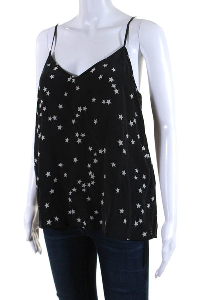 Equipment Femme Womens Black Silk Star Print V-Neck Camisole Top Size M