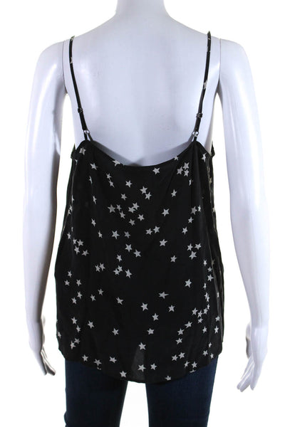 Equipment Femme Womens Black Silk Star Print V-Neck Camisole Top Size M