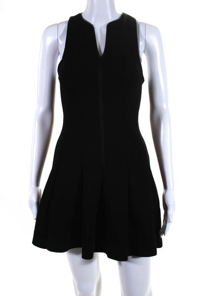 T Alexander Wang Womens Sleeveless Zip Up Fit + Flare Dress Black Size XS