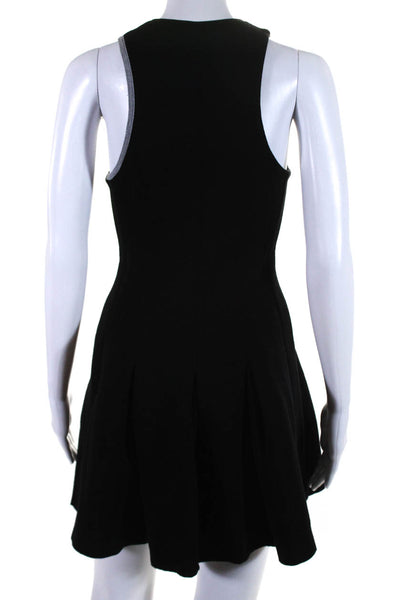 T Alexander Wang Womens Sleeveless Zip Up Fit + Flare Dress Black Size XS