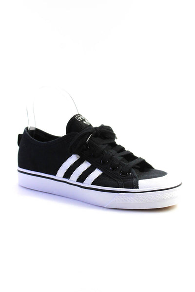 Adidas Womens Canvas Round Toe Lace Up Low Top Sneakers Black Size 6.5