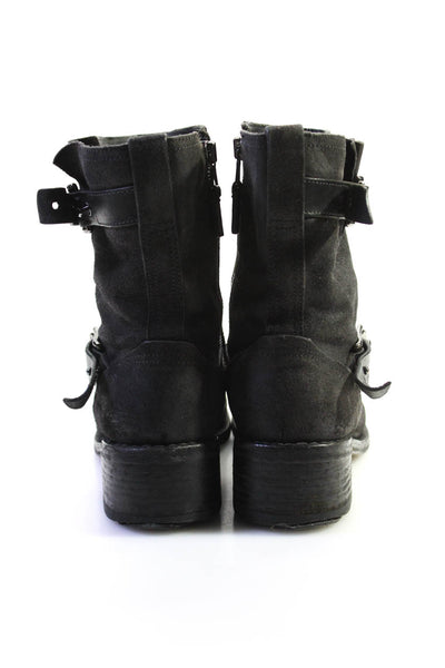 Rag & Bone Womens Leather Round Toe Zip Up Mid-Calf Boots Black Size 37.5 7.5