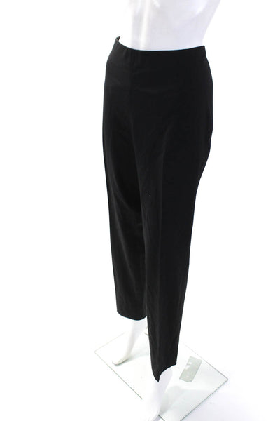 Lafayette 148 New York Womens Side Zip Pleated Dress Pants Black Wool Size 12