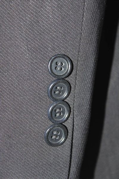 Boss Hugo Boss Mens Wool Three Button Blazer Pleated Trousers Suit Black Size 42