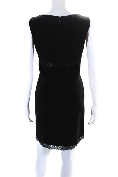 Michael Kors Womens Black Lace Trim Crew Neck Sleeveless Shift Dress Size 10