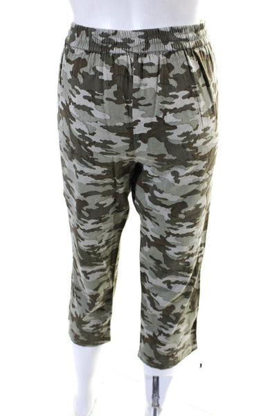 Calypso Saint Barth Womens Camouflage Draw String Waist Pants Green Size S