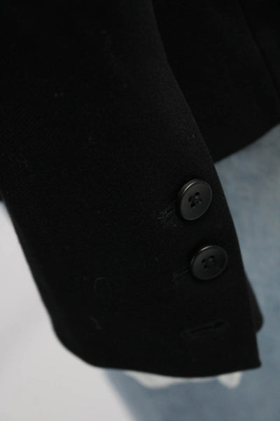 Madewell Womens Single Button Deep V Neck Woven Blazer Jacket Black Size 4