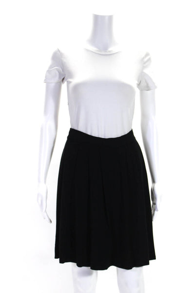 Eileen Fisher Womens Elastic Waistband Knit A Line Skirt Black Size PS
