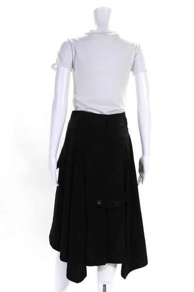 Billtornade Womens Knee Length A Line Wrap Skirt Black Wool Size FR 34