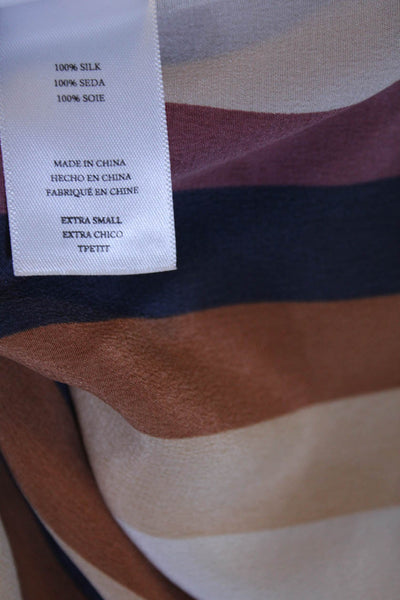 Rails Women's Long Sleeves Button Down Silk Multicolor Stripe Size XS