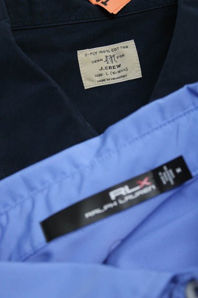 RLX Ralph Lauren J Crew Mens Dress Shirt Polo Shirt Blue Size Medium Large Lot 2