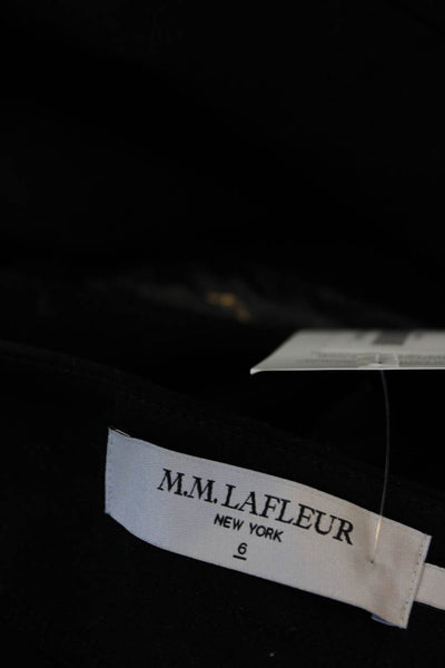 M.M. Lafleur Women's Button Flat Front Straight Leg Dress Pant Black Size 6