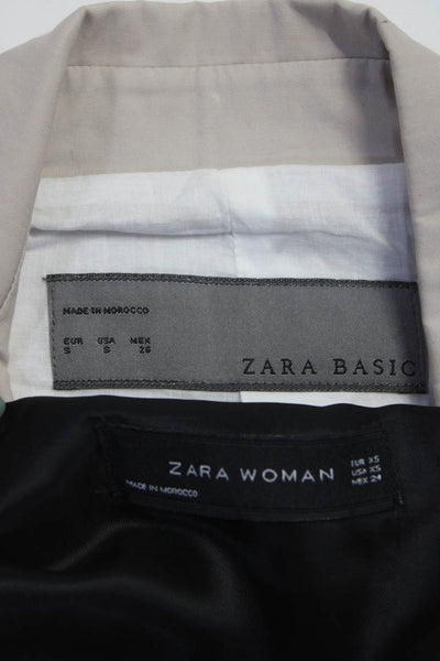 Zara Women's Round Neck Long Sleeves Open Front Blazer Black Size XS Lot 2