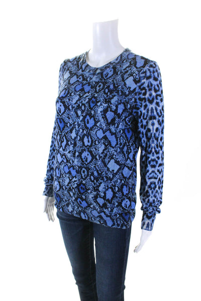 Equipment Femme Womens Crewneck Long Sleeve Animal Print Pullover Sweater Size S