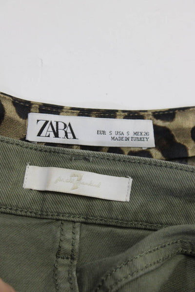 Zara Women's Zip Closure Unlined Animal Print Slip Maxi Skirt Size S Lot 2