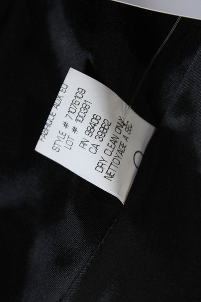 Theory Womens Button Down Cropped Jacket Black Cotton Blend Size Petite