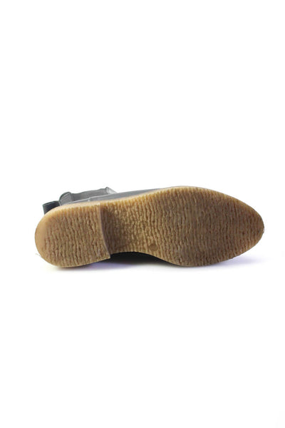 Everlane Mens Leather Round Toe Elastic Slip-On Ankle Boots Black Size 7.5