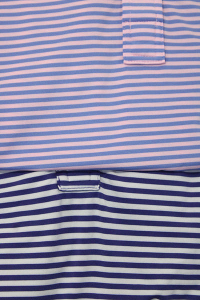 RLX Ralph Lauren Mens Short Sleeve Polo Shirt Purple Blue Pink Medium Lot 3