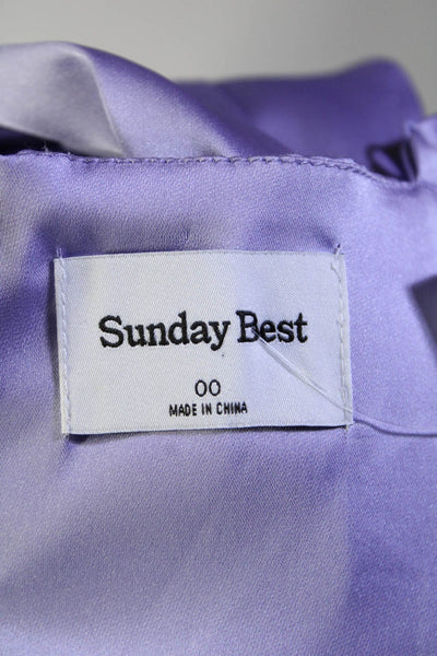 Sunday Best Womens Satin Spaghetti Strap Mini Sheath Slip Dress Lavender Size 00