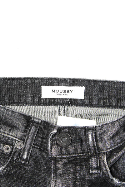 Moussy Womens Distressed High Waist Ankle Skinny Jeans Black Gray Size 23